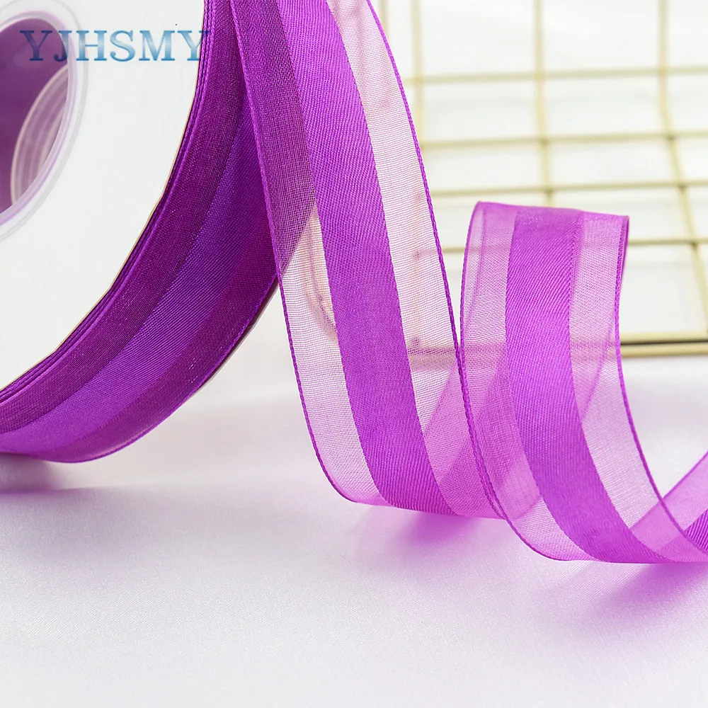 50 yards Sheer Chiffon Ribbon Organza Satin Ribbon Transparent Chiffon Ribbon for Wrapping Decorating Birthday Bouquet Garland