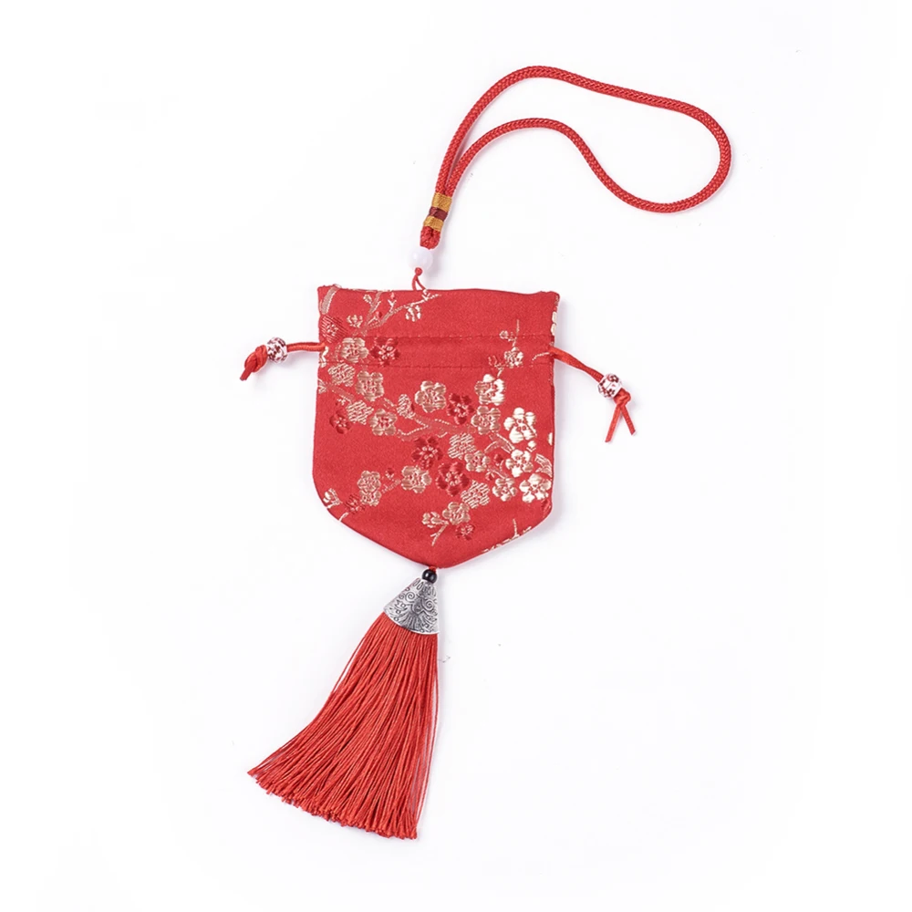 10pcs 32~34cm Silk Packing Pouches Vintage Scented Sachet Perfume Bag with Tassel for  Wedding Party Favors Storages Wrapping