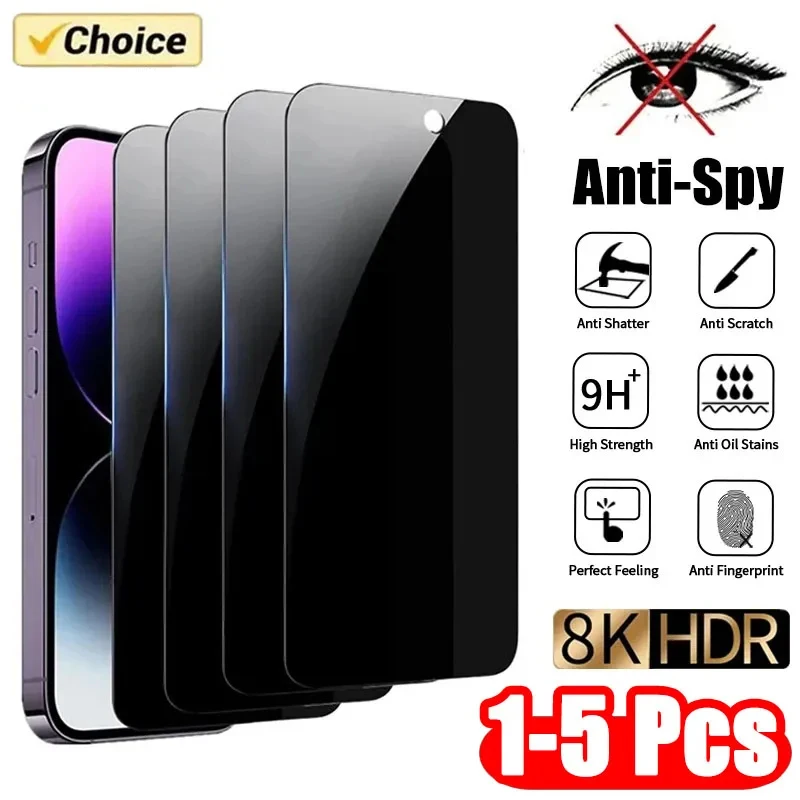 1-5PCS Privacy Screen Protector For iPhone 15 14 16 13 12 11 Pro Max 7 8 Plus X XS Max XR Anti-Spy Glass for iPhone SE 2020 2022