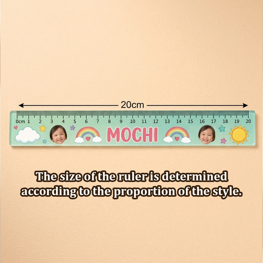 Personalized Custom Photo Text Straight Acrylic Ruler,New Semester Surprise Favors,Primary School,Writing Measuring Supplies