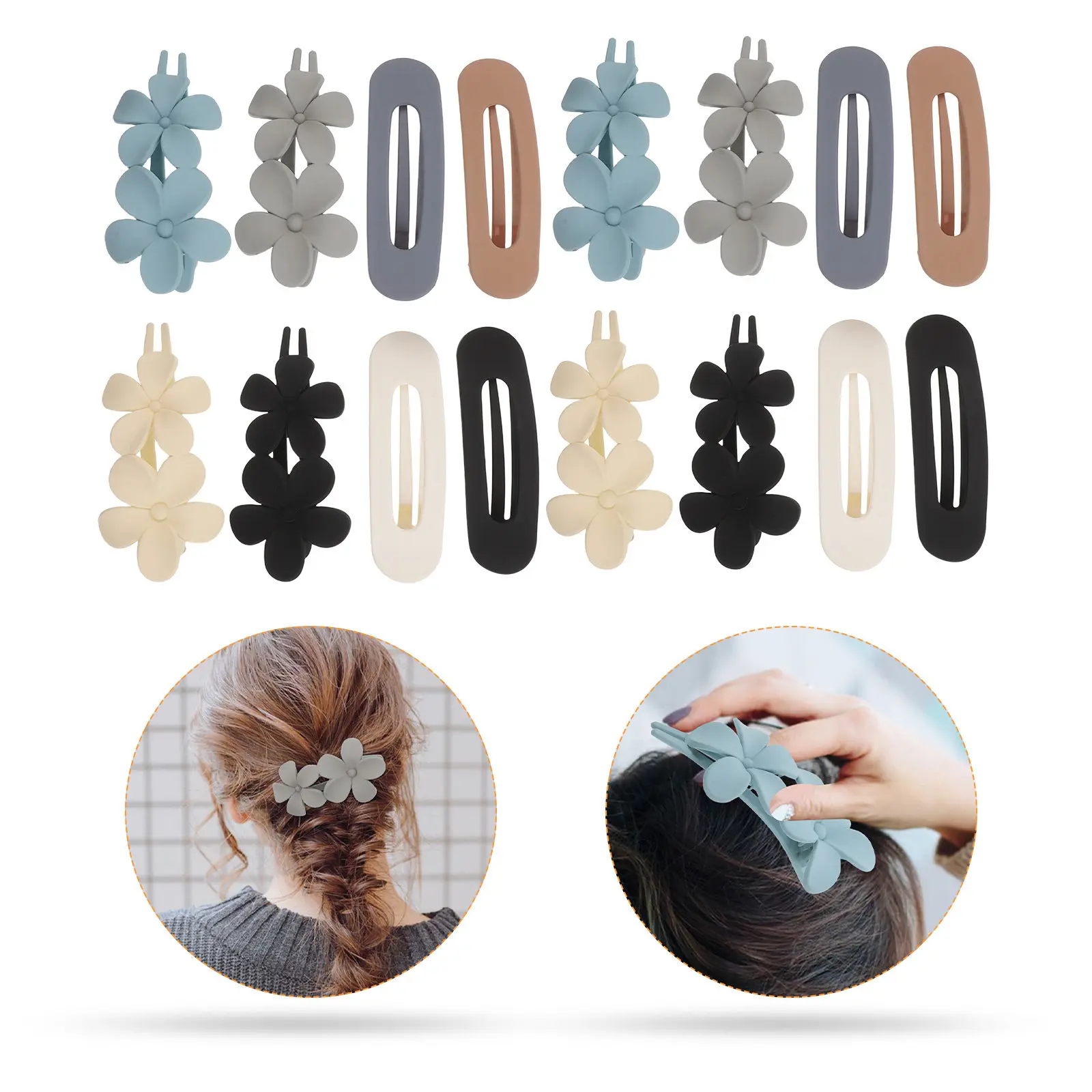 16Pcs Vintage Floral Hairpins Matte Flower Claw Clips Set for Girls Reliable Grip and Sophisticated Touch for Everyday Special