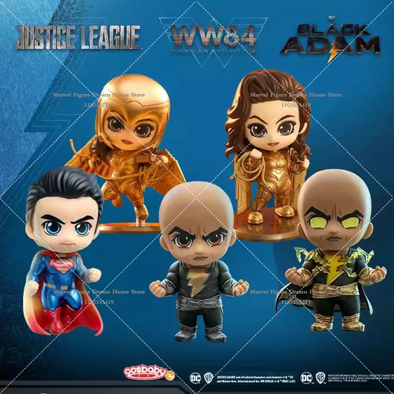 10cm Hot Toys HT HotToys COSBABY(S) Mini Collectible Q Version Justice League Superman Wonder Woman Black Adam Action Figure