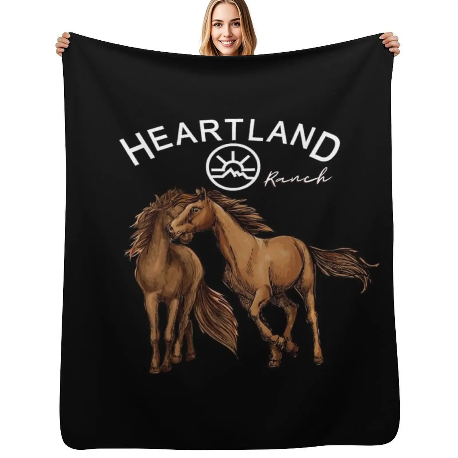 Heartland Ranch, Heartland Horse Throw Blanket Warm Napping Blanket for Office Couch Bed