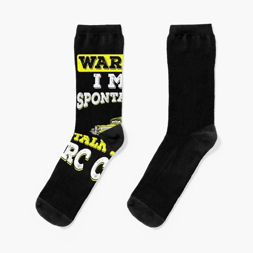 Warning: I May Spontaneous Talk About RC Cars Socks anti slip football Climbing Socks Female Men's