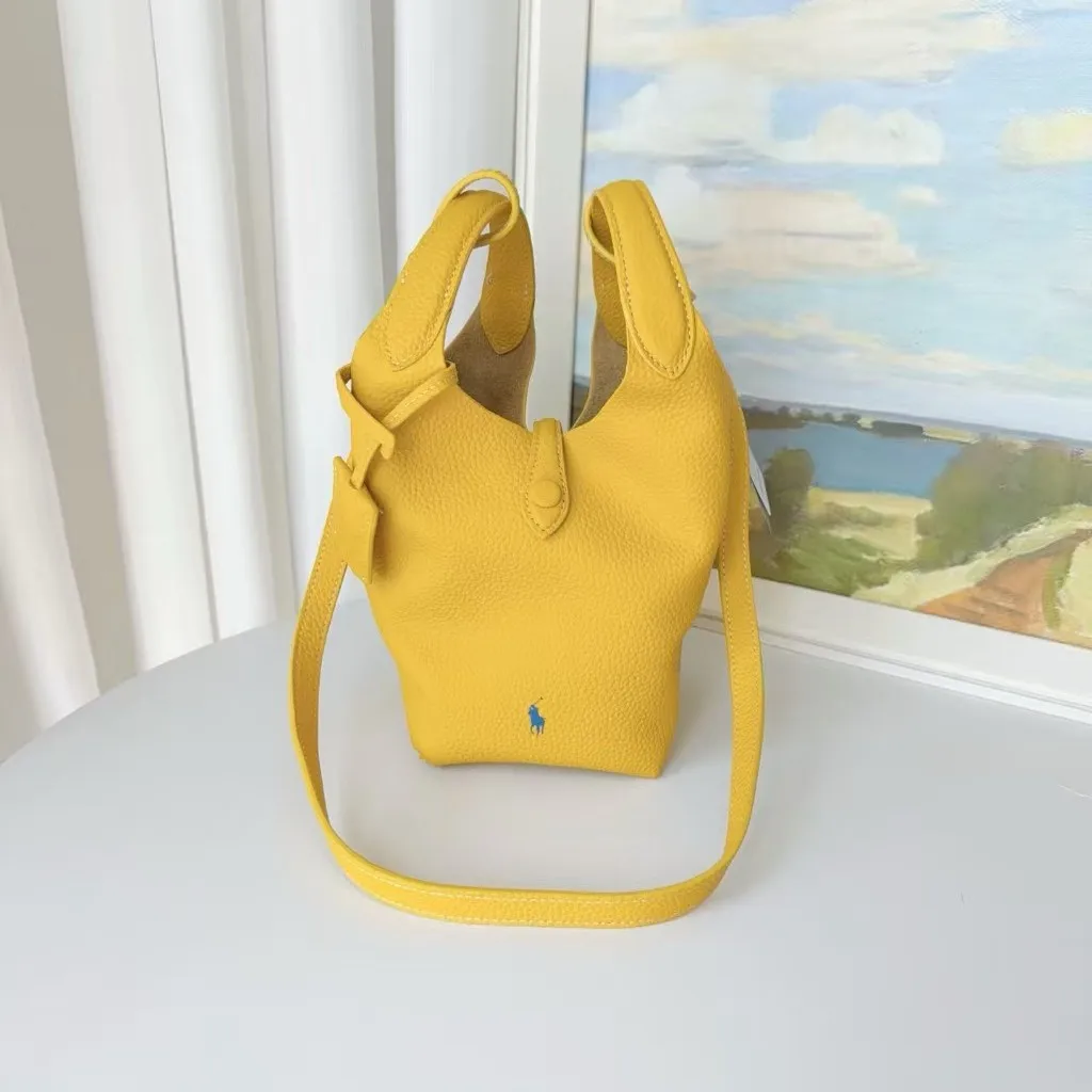 حقيبة سلة صغيرة جديدة من جلد البقر الليتشي الحبوب حقيبة يد Y2K كتف قطري محمول