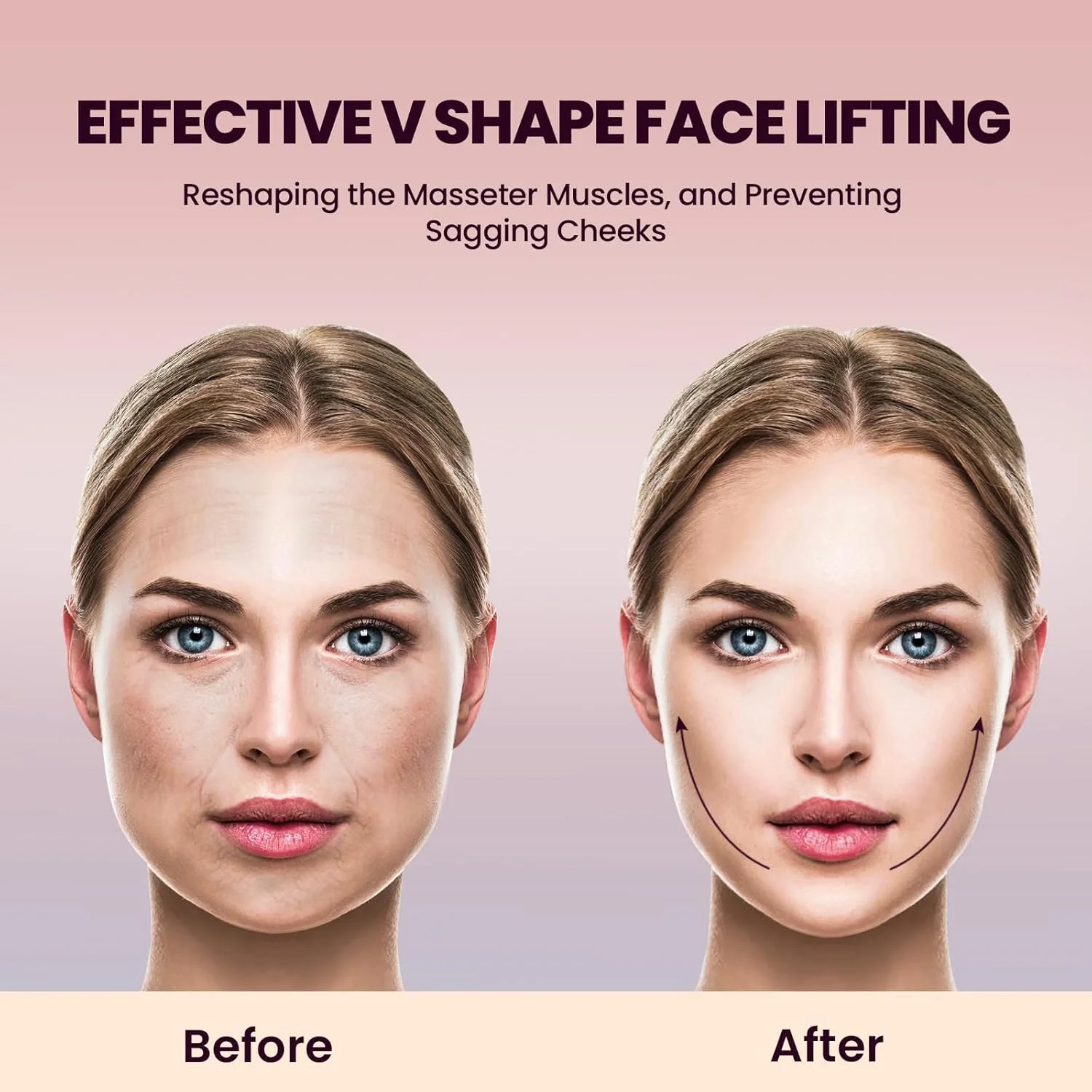 V자형 페이스 리프팅 뷰티 디바이스 1세트 전기 페이스 마사지기 8가지 모드 15가지 강도 조절 매일 얼굴 관리에 적합