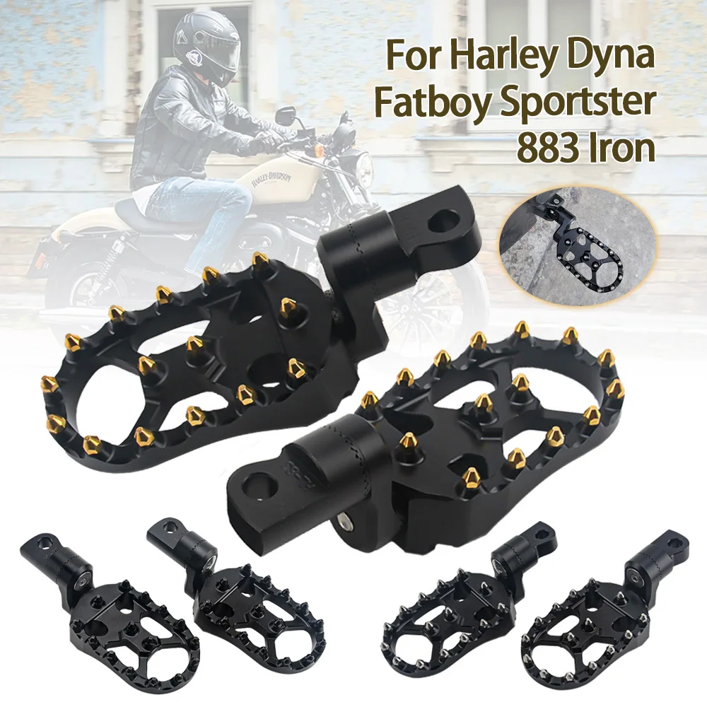 

Motorcycle Front&Rear Footrest For Harley Dyna Farboy Sportster 883 Adjustable Extend Lowering Foot Pegs Rotatable FootPegs Rest