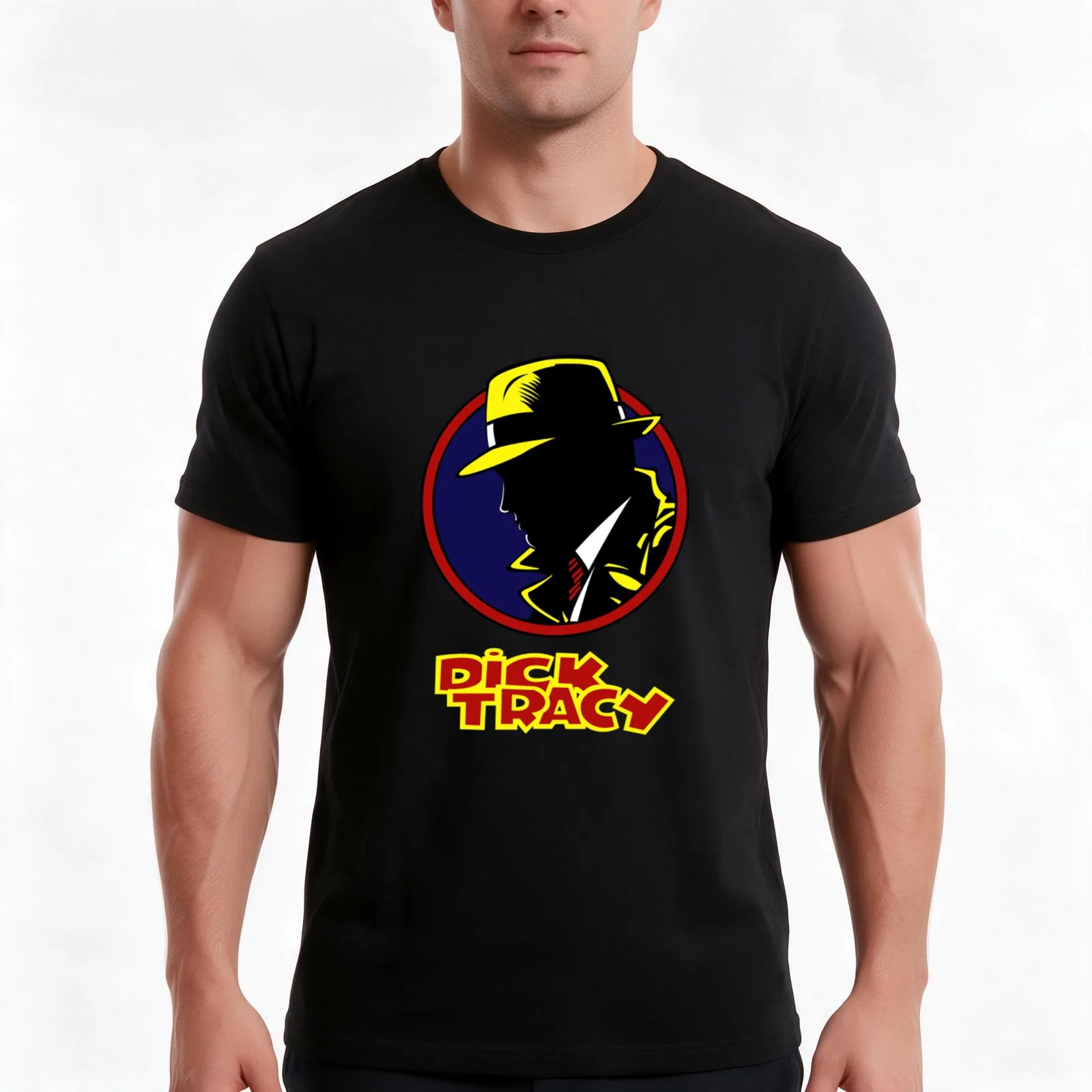 Dick Tracy 1990 T-Shirt, Summer Casual Cotton Tee, Oversized Streetwear Tops, Vintage Graphic Print, Loose Fit Short Sleeve