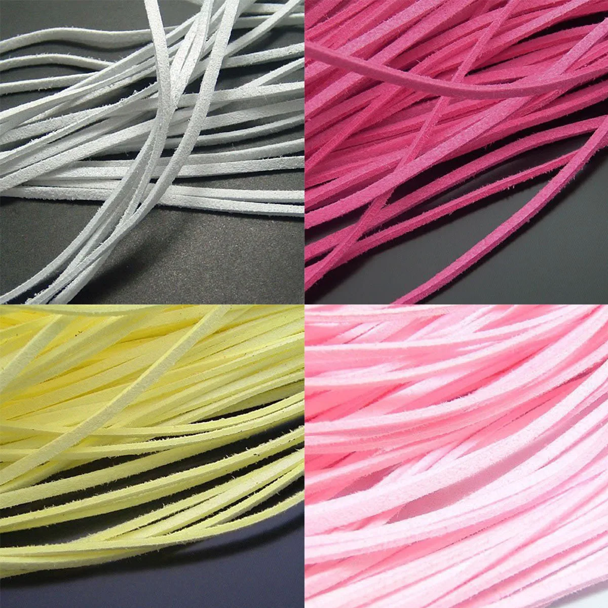 

20pcs 3Mm Multicolor Faux Suede Cord Silver Crimp End Caps For Diy Bracelets Necklaces Jewelry Making Crafts Rope