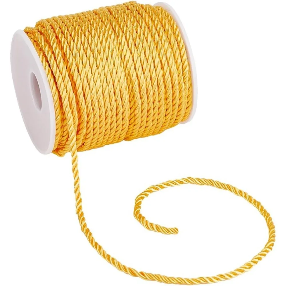 

3mm Yellow Cord Trim 32 Yards Handmade Cording Window Bow Ties Crafts Rope Graduation Honor Cords for Lampshade