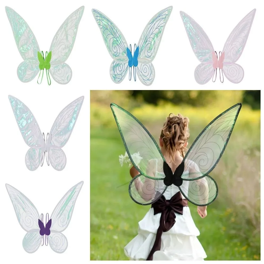 Duurzame Cosplay Props Meisje Vlindervleugels Organza Rollenspel Elf Angel Wing Veelkleurige Sparkle Fairy Wings voor Halloween Party