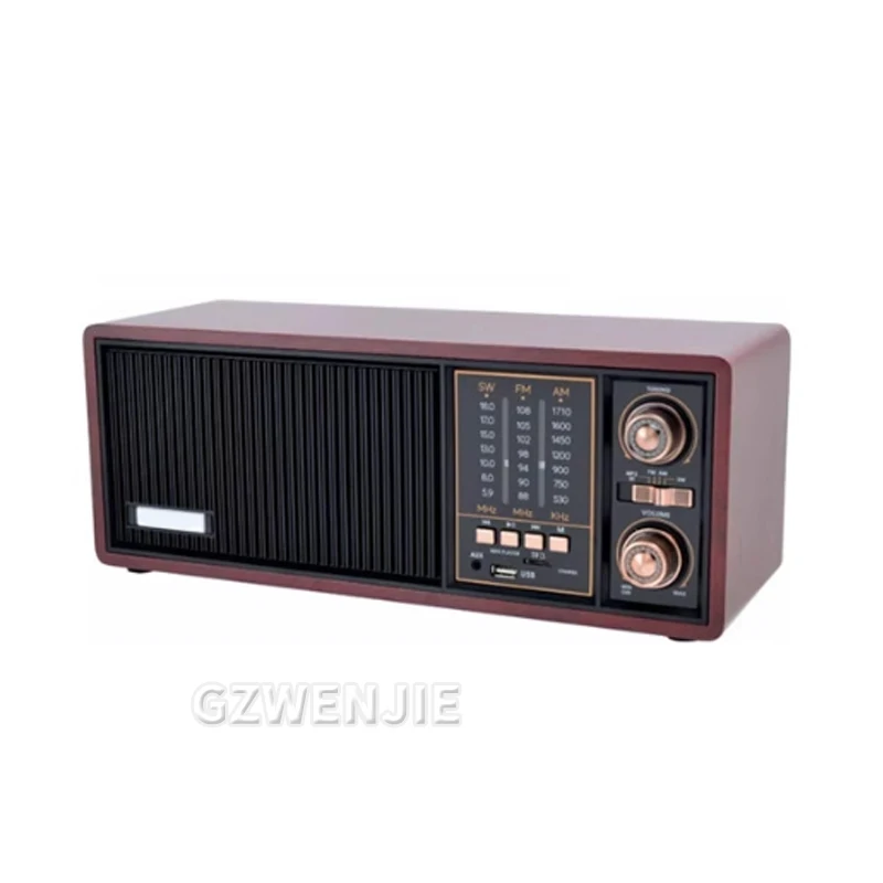 

Retro Home Wooden Hifi Bluetooth Radio Speaker USB Stereo Mp3 Music Player Speaker Am Fm Sw Multiband Portable Radio
