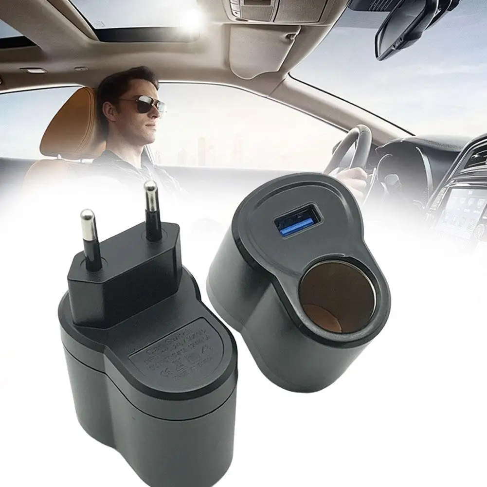 

﻿ Адаптер переменного тока с автомобильной розеткой, автоматическое зарядное устройство, конвертер автоаксессуаров, адаптер прикуривателя ЕС, вилка для автомобиля, США O1n8