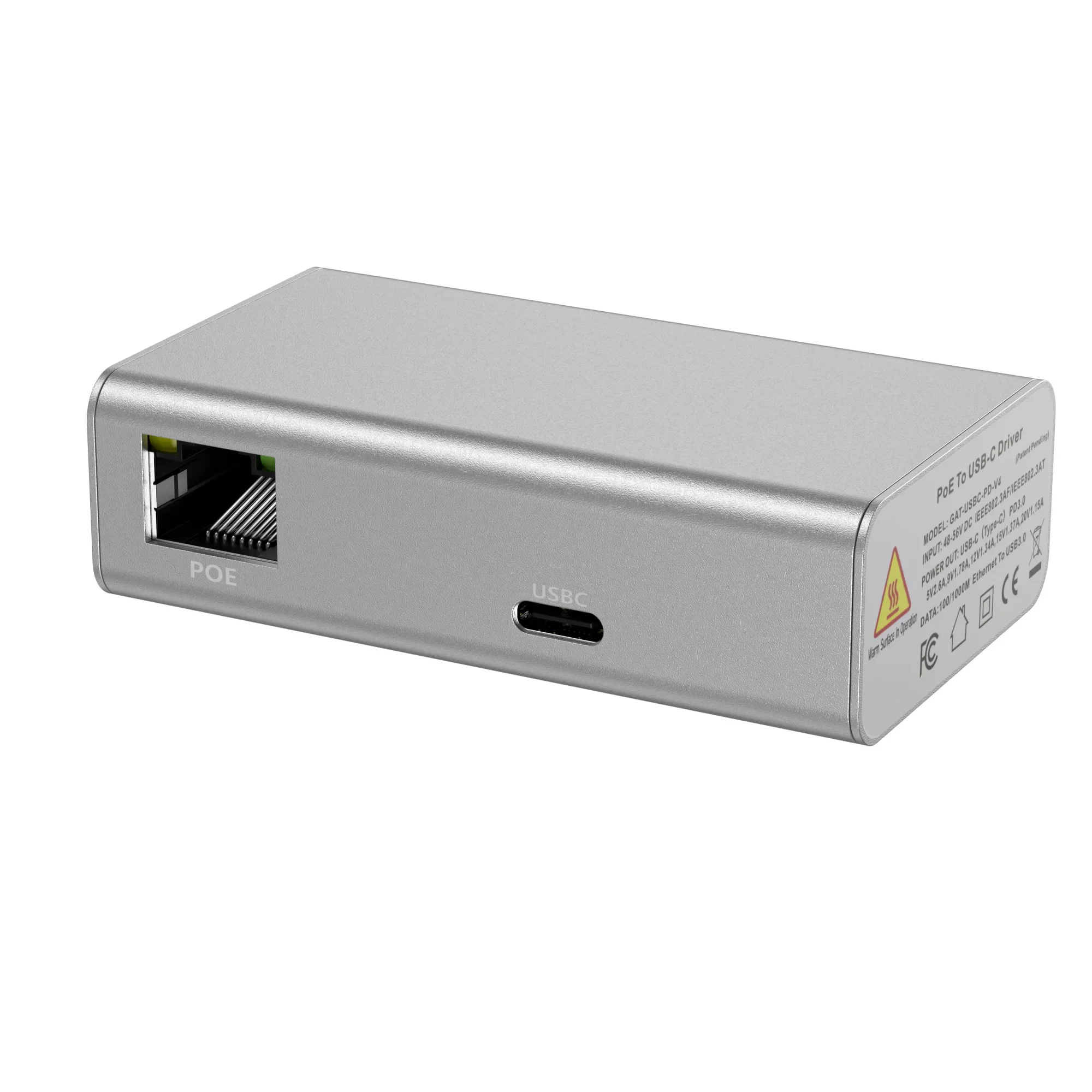 GusAT-USBC-PD-V4 Poder isolado do divisor do POE, dados por USB-C a 25 watts para dispositivos alimentados, 10 mb, 100 mb, 1000mb