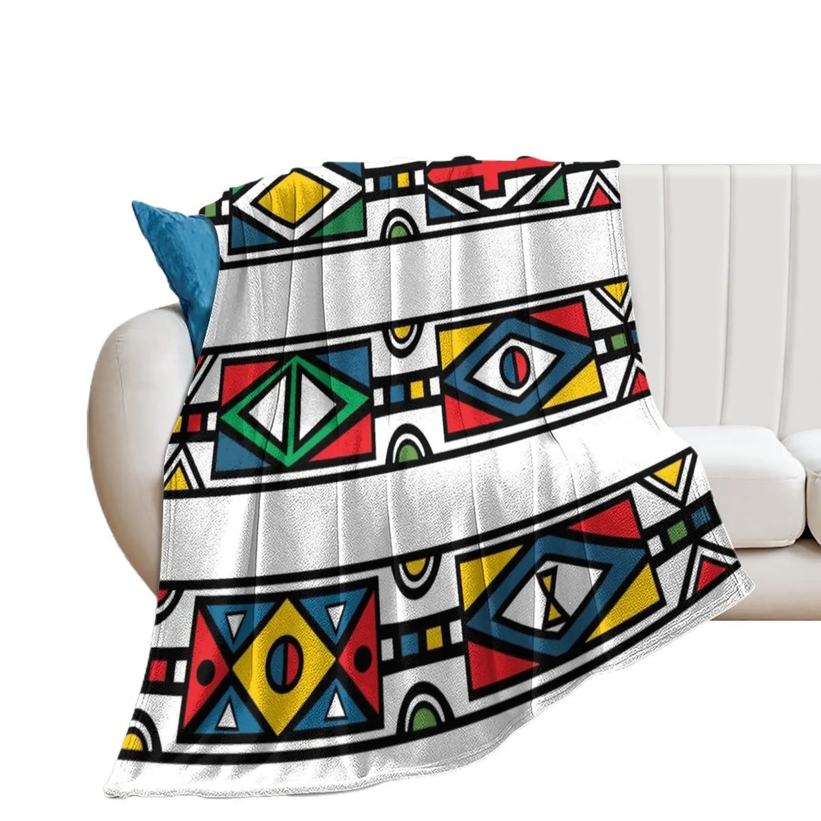 

Ndebele Fashion Tribal Pattern African Style Geometry Art Throw Blanket Beautifuls for babies funny gift Blankets