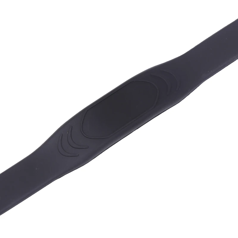 Adjustable Pure Black Silicone RFID Wristband, 125KHz/13.56MHz ISO14443A Waterproof IC Chip Bracelet