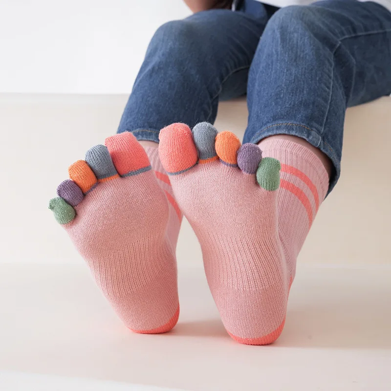 3 Pairs 3-12y Toe Socks Kids Five Finger Socks Children High Quality Cotton Sports  Athletic Sports Crew Socks Fashion Cute