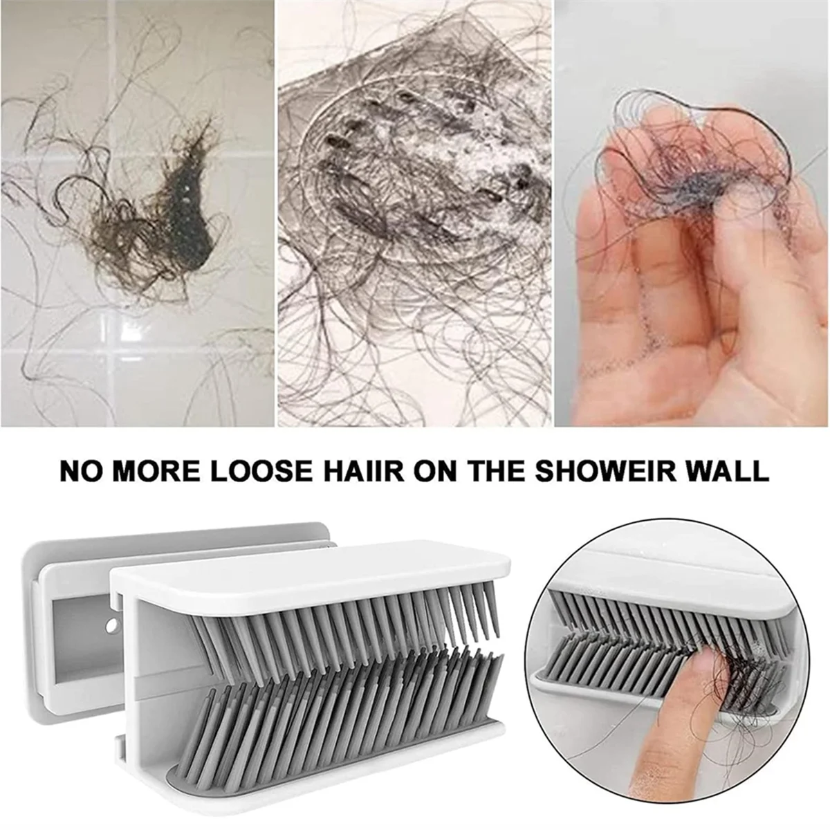 2PCS Hair Catcher Grabs Traps Shed Hair in Shower Wall-Mounted Protects Shower Drain Drain Hair for Shower Wall