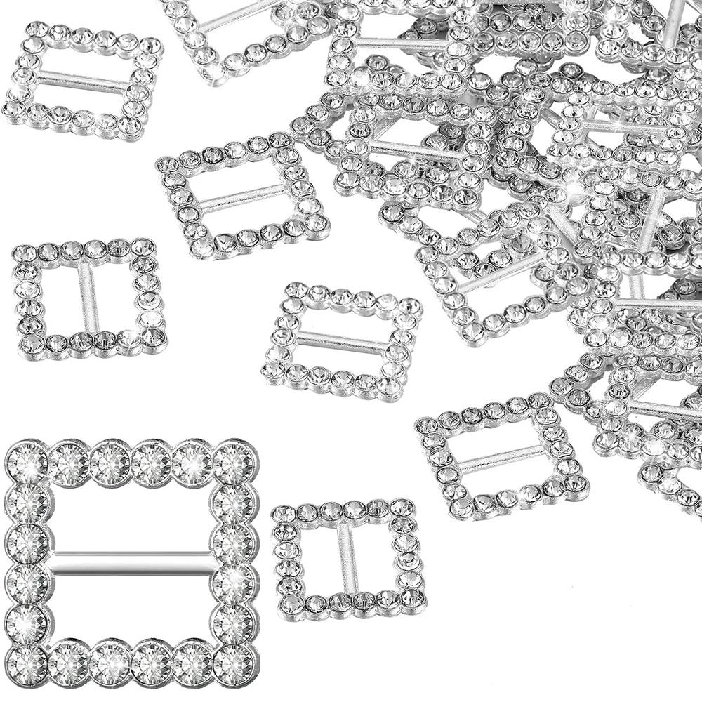 10 قطعة كريستال حجر الراين الشريط أبازيم المتزلجون مربع مشبك صغير الشريط المنزلق حزام الحرفية للملابس الديكور هدية التفاف #1