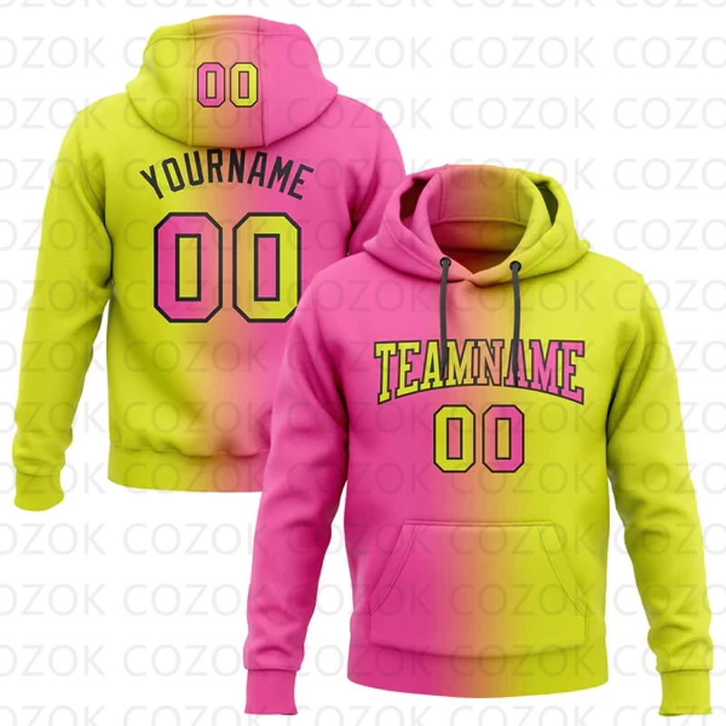 Customized Hoodie Pink Color splicing Jersey 3D Printed  Unisex Pullovers Hoodie Casual Sweatshirts