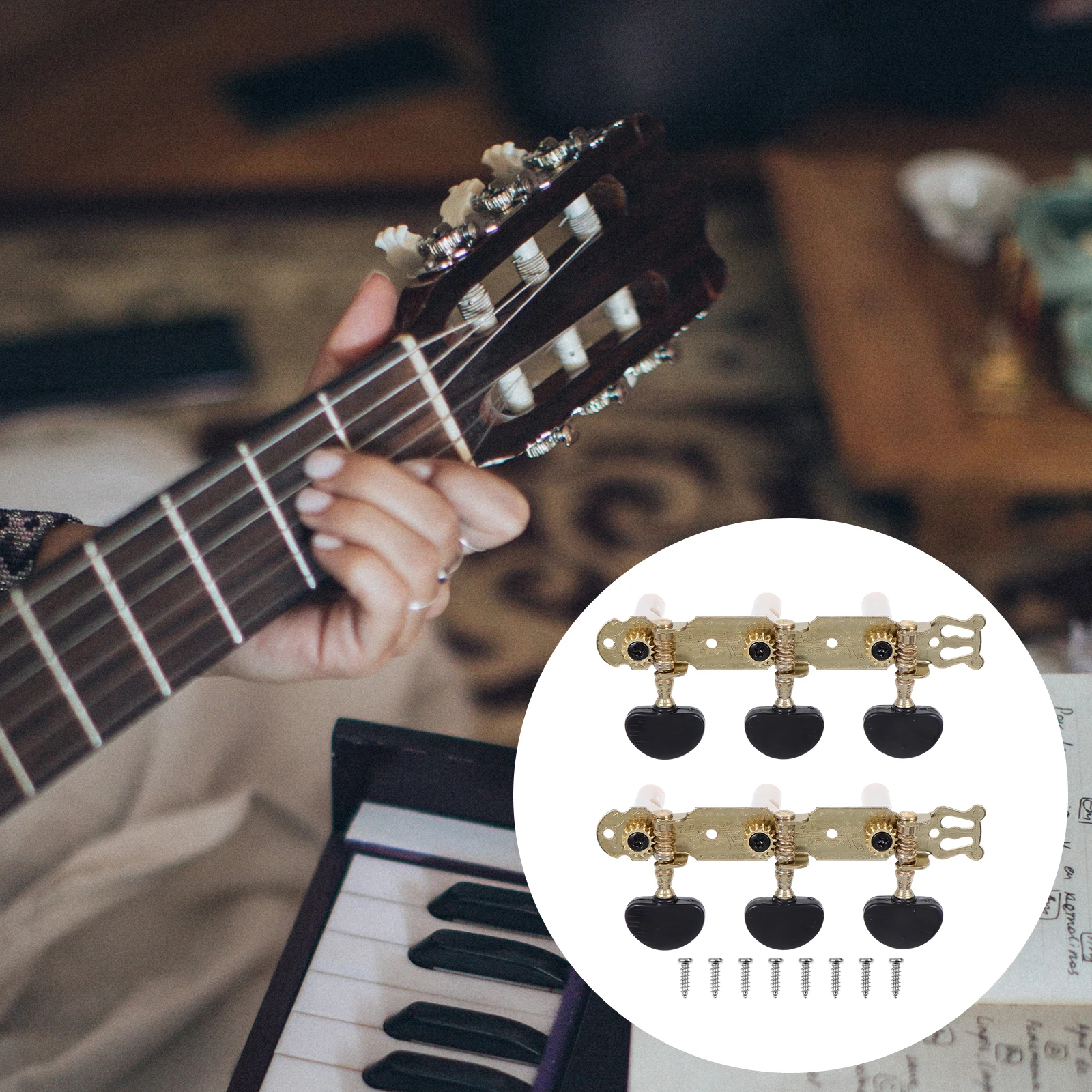 

2Pcs Guitar Tuners Tuning Heads Metal Durable Accessories Fast Accurate Pitch Repair Guitar Strings Easy Install Musical