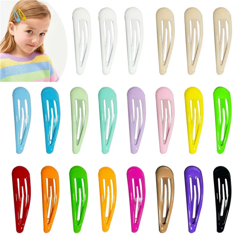 

40Pcs/Lot Children Hair Accessories Colorful Hair Clip Oil Water Dripping Hairpin Bright Candy Color BB Barrette Girls Headdress