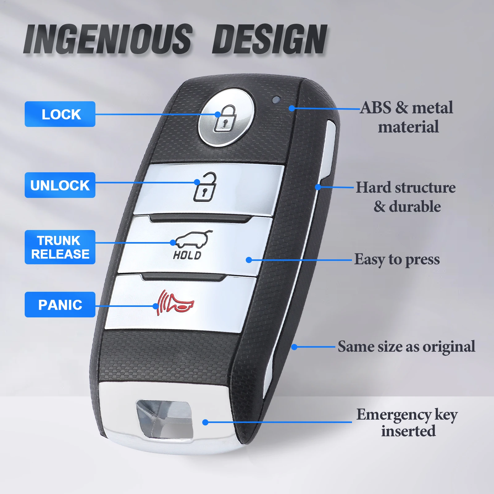 KEYECU 95440-A9100 สมาร์ทรีโมทคีย์ 433MHz 4 ปุ่ม Keyless Fob สําหรับ Kia Sedona 2015 2016 2017 2018 2019