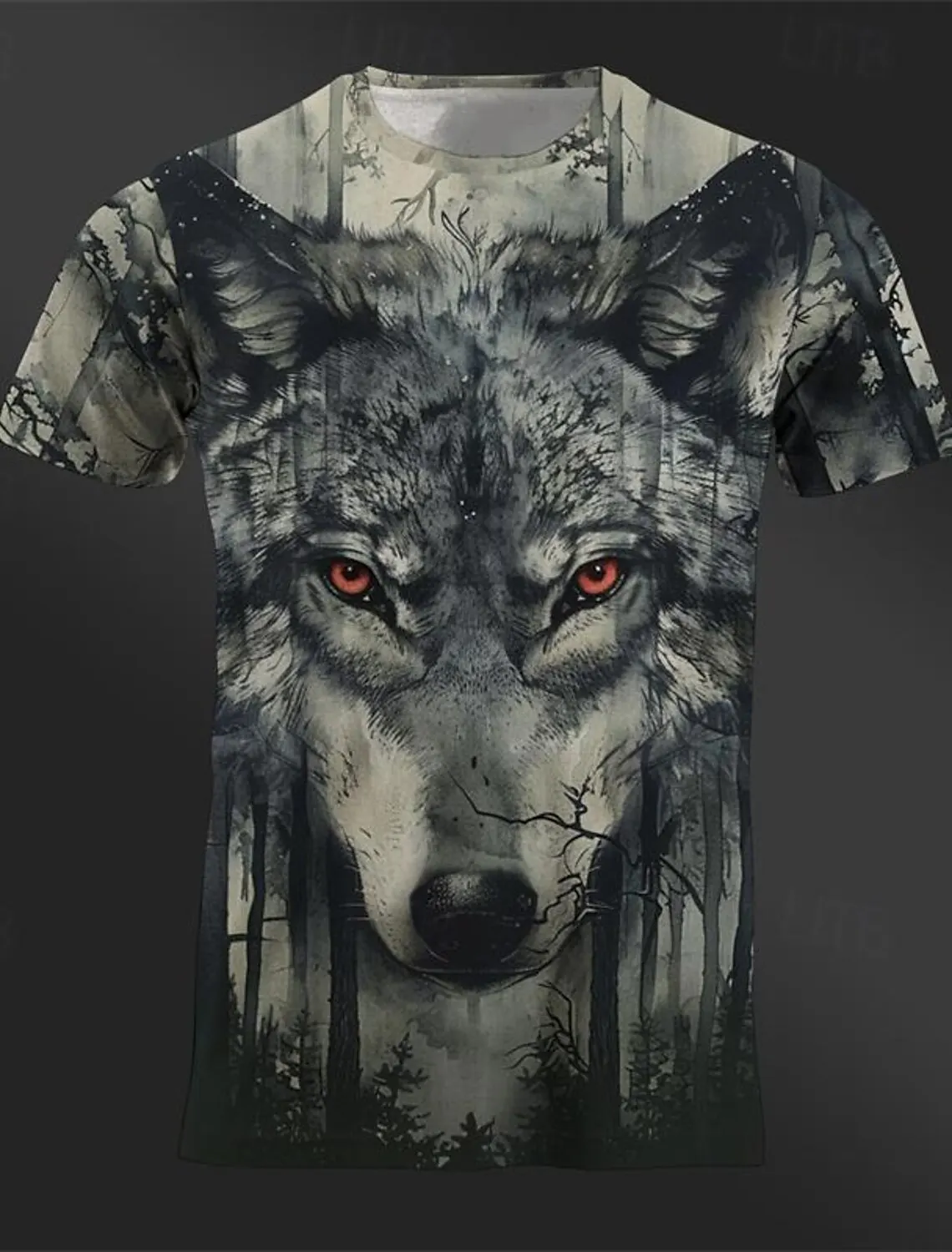 3D Print Graphic Wolf Eagle Retro Vintage Casual Men\'s Streetwear Summer Short Sleeve Crew Neck T shirt For Men Animal Printed