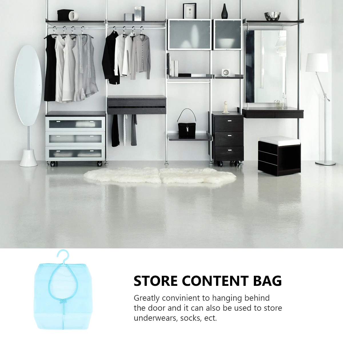 

3Pcs Multipurpose Mesh Clothespin Bags Hanging Storage Organizer Closet Pouch Reinforced Stitching Laundry Mesh Bag for Home