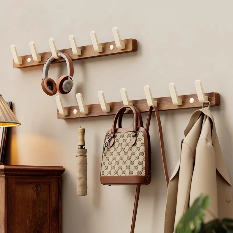 Massiver Holzhaken, Walnuss, Schlüssel, dekorativer Handtuchhalter, Haken, Türhänger, Wandgarderobe, Küche, Badezimmer, Organizer