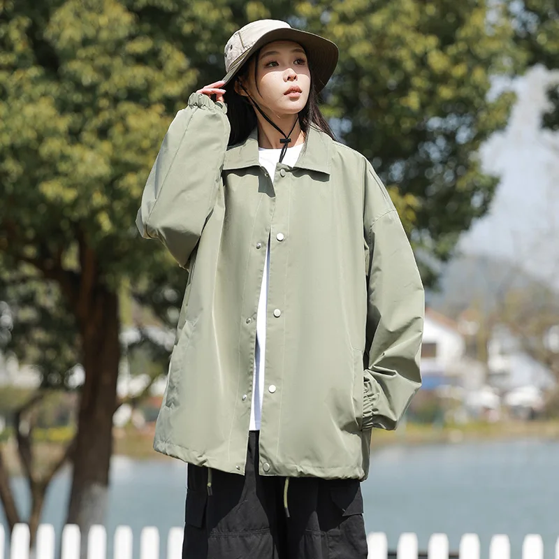 2024 Jesienne kurtki bomberki damskie Y2K TRAF Luźne płaszcze damskie Dorywczo Kołnierz Turndown Płaszcz z długim rękawem Damska szykowna odzież wierzchnia