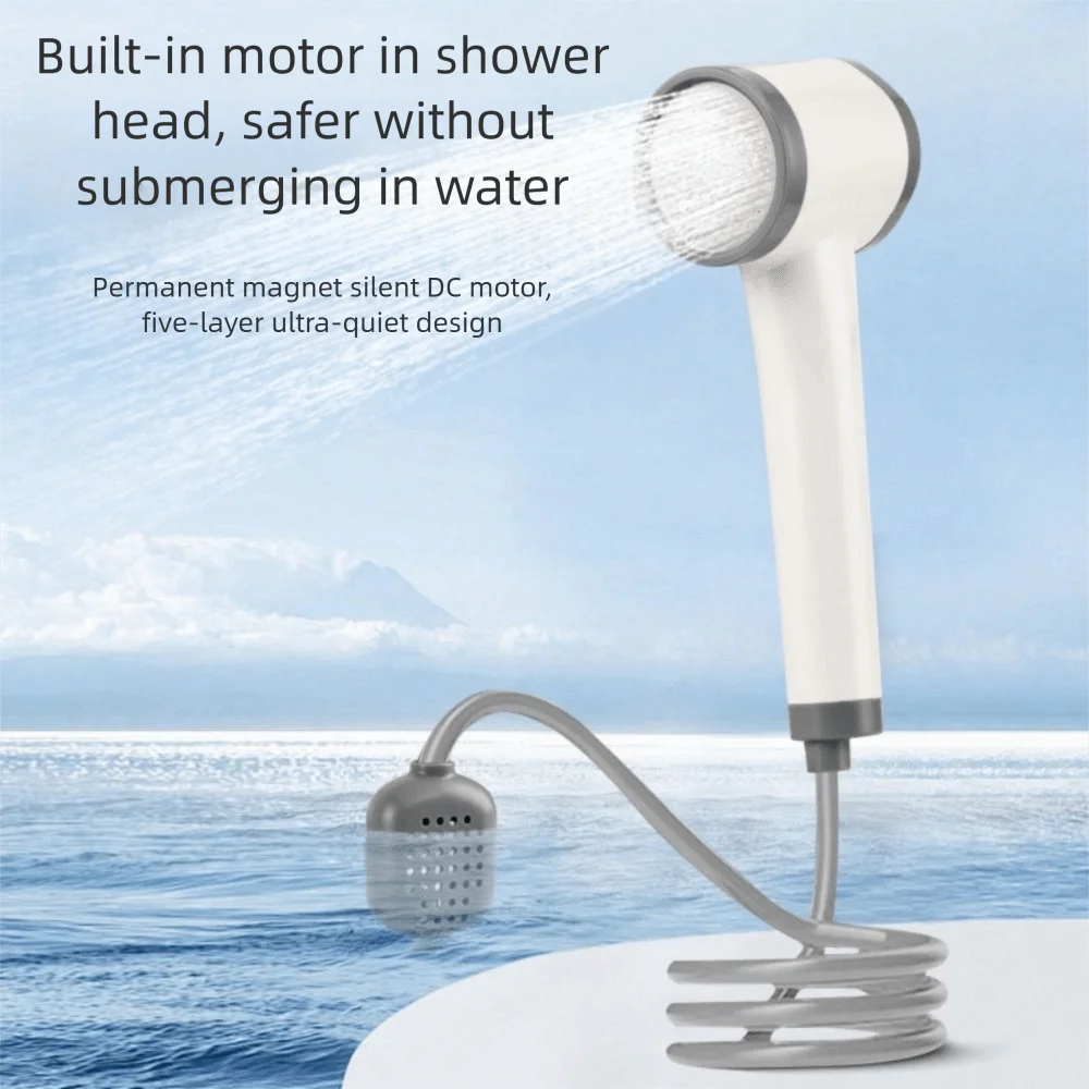 Full Screen Self-priming Portable Shower Adjustable Battery Powered Rechargeable Shower Massage Bubble Camping Shower Home Use