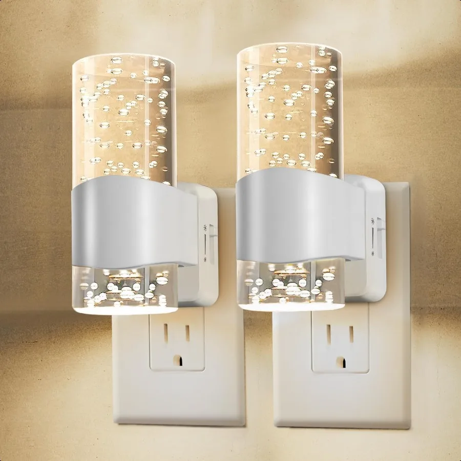 

LED Night Light Dimmable Night Lights Plug into Wall 2 Pack Plug in Night Light with Adjustable Brightn 3000K Decorative Bubble