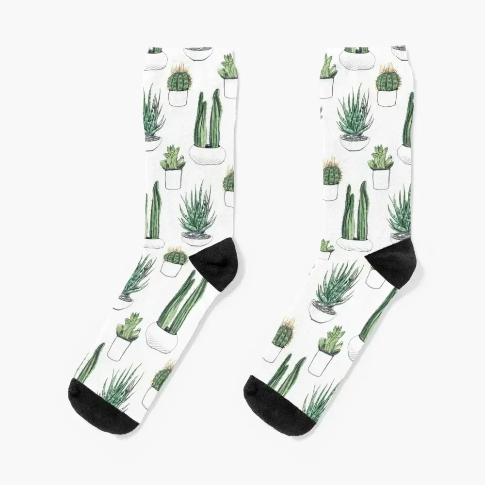 Watercolour cacti & succulents Socks summer heated Men's Socks Luxury Women's