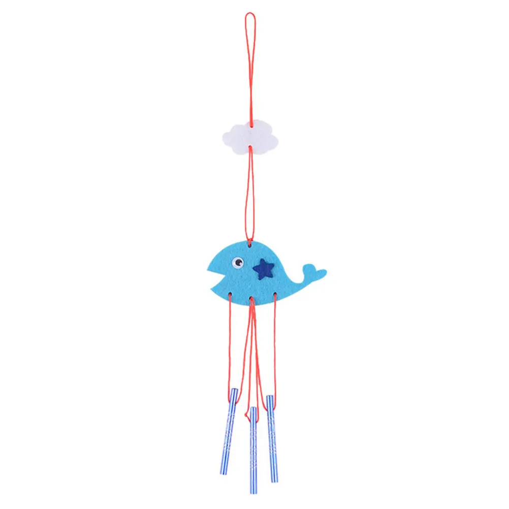 6Pcs DIY Wind Chime Ornaments Kit Kids Craft Supplies Cartoon Pendant Set Handmade Hanging Decor Creative Building Activity