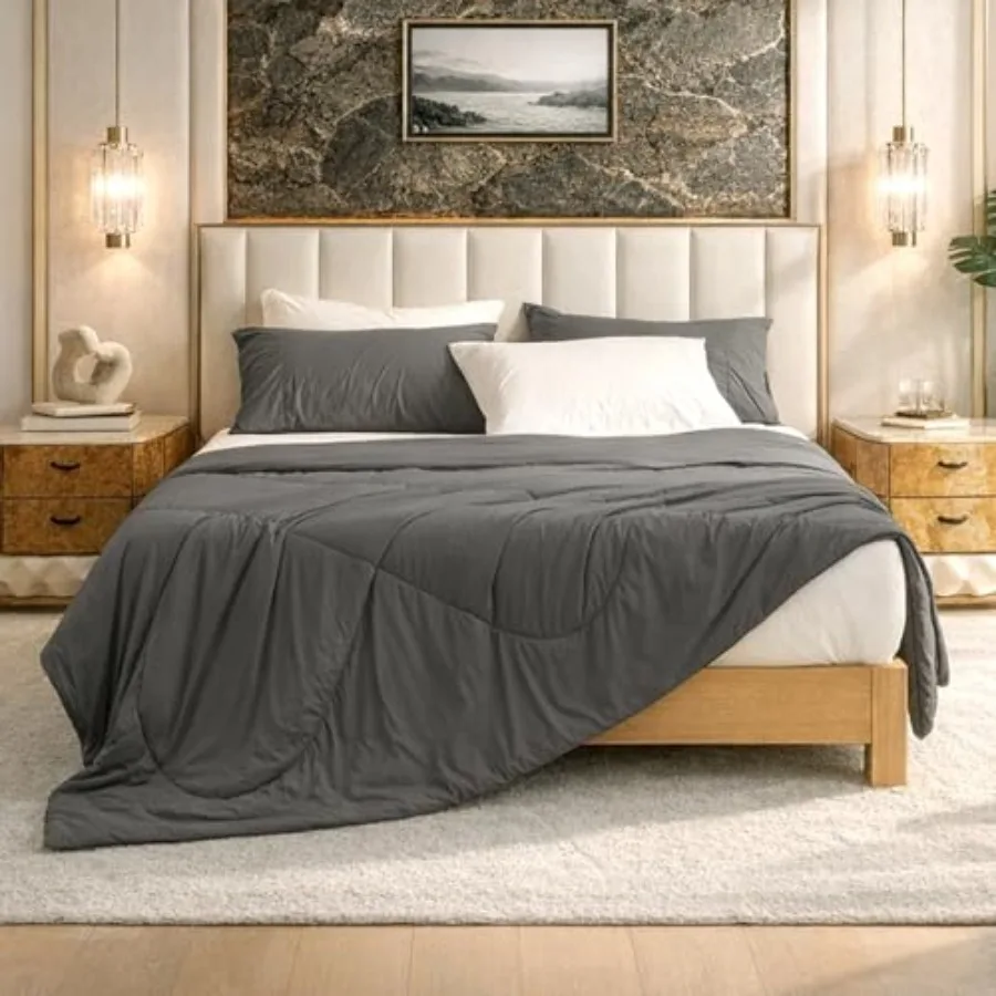

Cooling Comforter Twin Size, Cooling Blankets for Hot Sleepers and Night Sweats, Summer Comforter for Twin Size Bed, Breathable