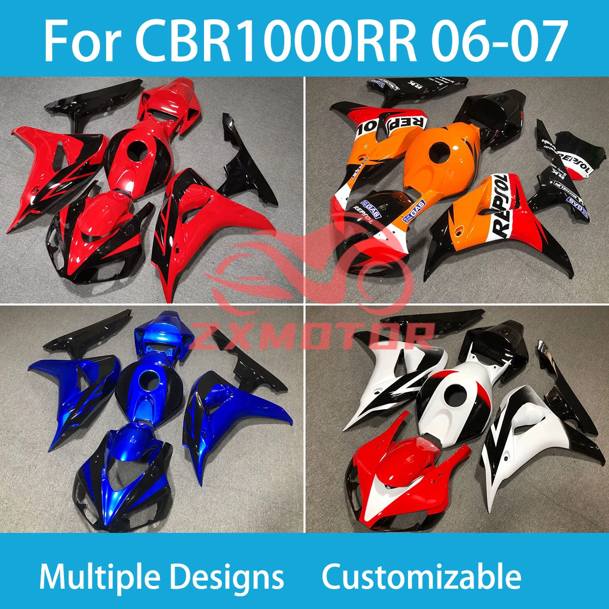 Fairings CBR 1000 RR 06 07 Injection Motorcycle Customized Prime Fairing Kit for Honda CBR 1000RR 2006 2007 New