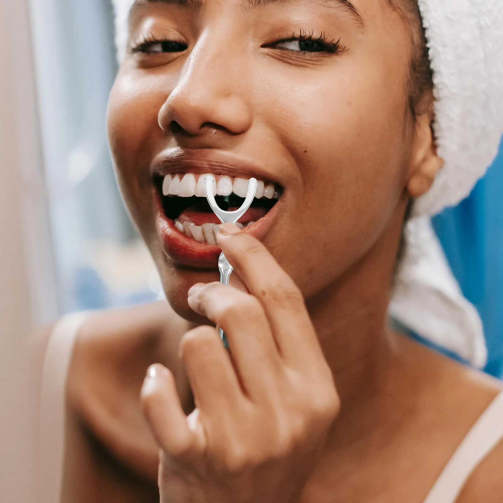 خيط تنظيف الأسنان المحمول من الفولاذ المقاوم للصدأ مسواك قابل لإعادة الاستخدام للسفر والعناية بالفم منظف أسنان معدني مدمج جهاز تنظيف الأسنان الصغير #6