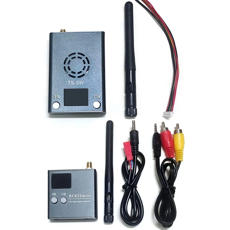 

New-RC832 Mini High Sensitivity Receiver And TS-5W 4.9G-5.8G Transmitter 5W Power 56CH For RC FPV Multicopter Aircraft Part