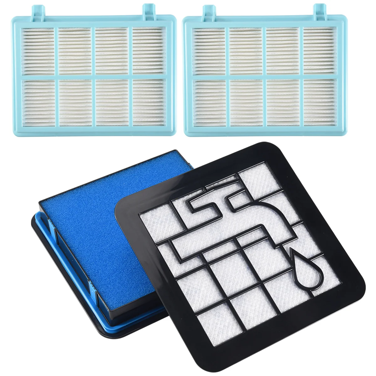 新しいホットフィリップス PowerPro Compact FC9331 FC9332 FC8010 掃除機用フィルター セット 2 個パック