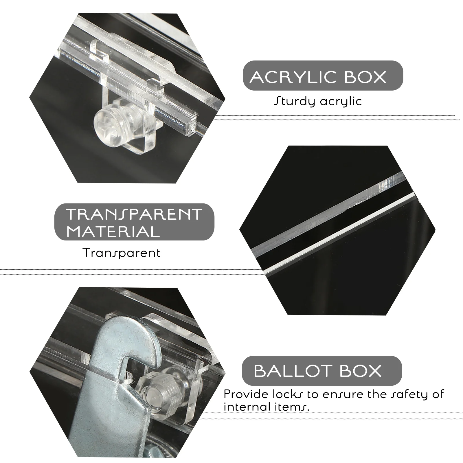 Acrylic Ballot Box Suggestion Card Holder Transparent Ticket Raffle Draw Collection