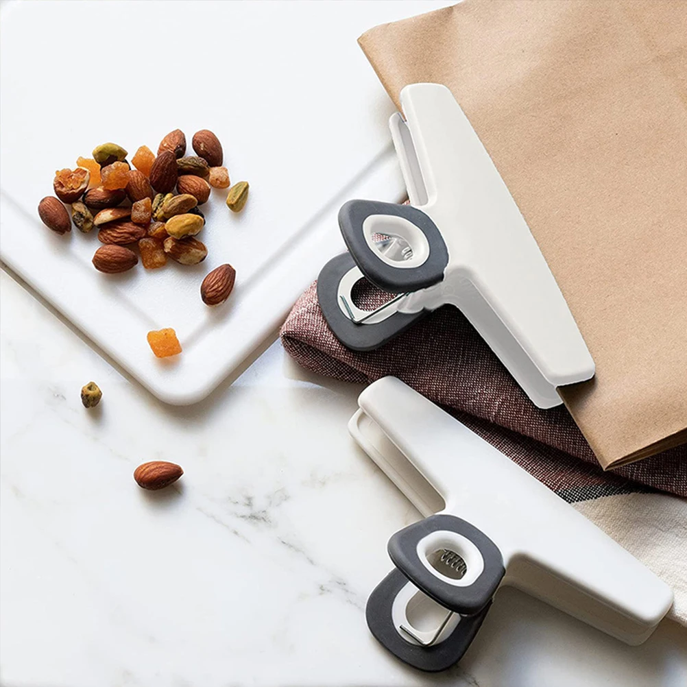 

4pcs Bag Sealing Reusable Snack Food Clamps Strong Hold Leak Proof Fresh Keeping Multi Purpose Kitchen Supplies Chip Coffee
