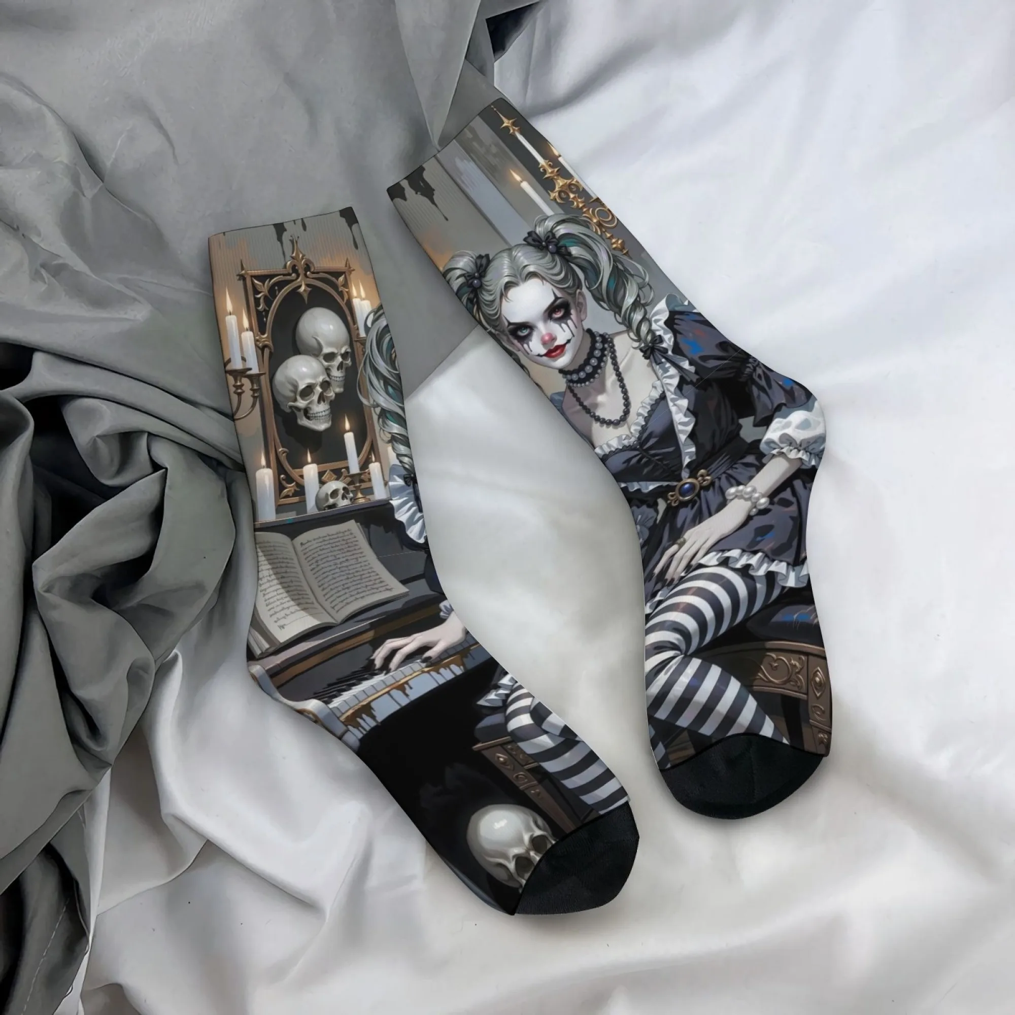 Gothic Clown Lolita Street Hip-Hop-Socken im Harajuku-Stil, bequem, lässig, modisch, Herrensocken, neuartig, lustig, fröhlich, Crew-Socken