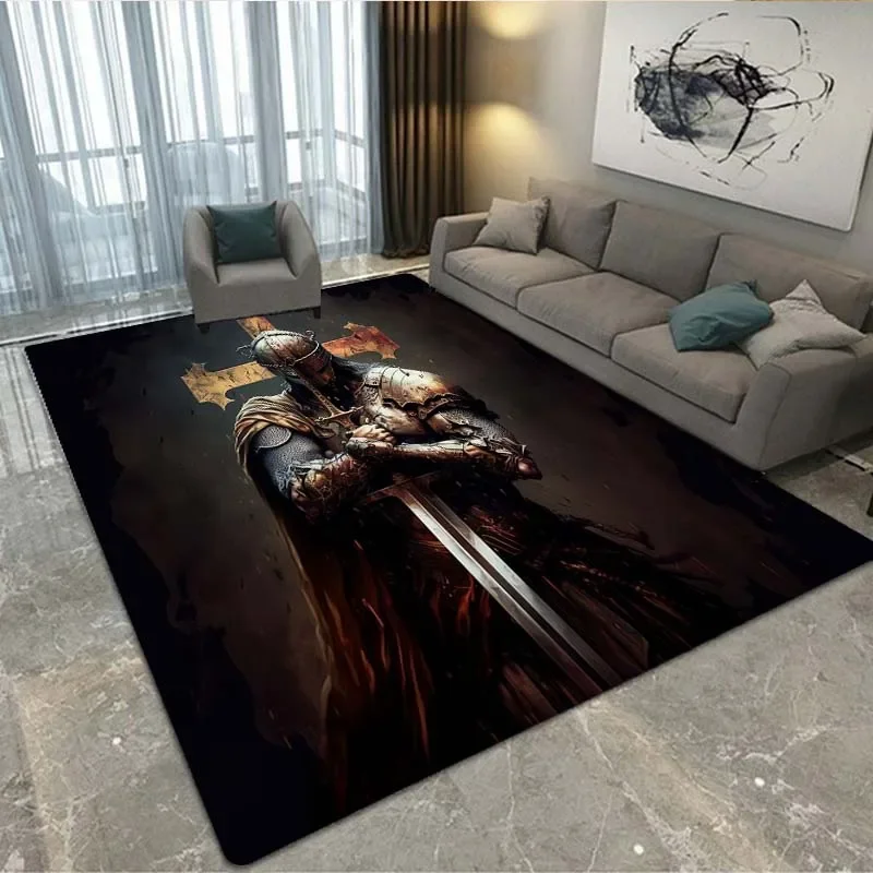 

3D Templar Crusaders home carpet home living room bedroom sofa door mat decorative carpet children's game non-slip floor mat