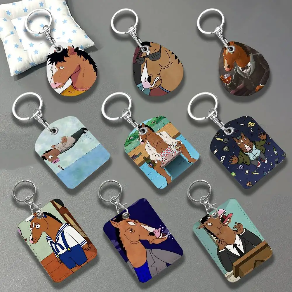 B-BoJack H-Horseman For AirTag Case Card Sleeve Holder ID Credit Bank Access Keychain For Air Tag Shell