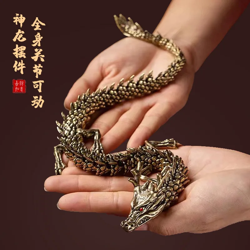 

Brass Ornament 3D Metal Dragon Money Leopard Movable Cobra Exhibition Hall Desktop Decoration Craft