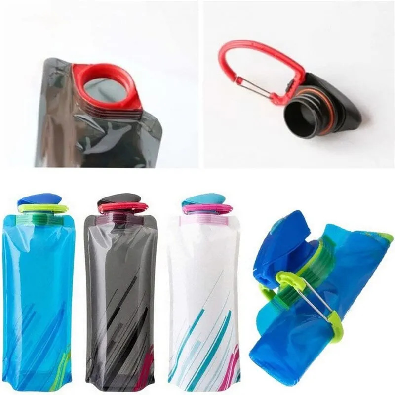 

Foldable Water Bottle Outdoor Hiking Camping PE Water Bag Soft Flask Squeeze Portable Running Cycling Water Bags