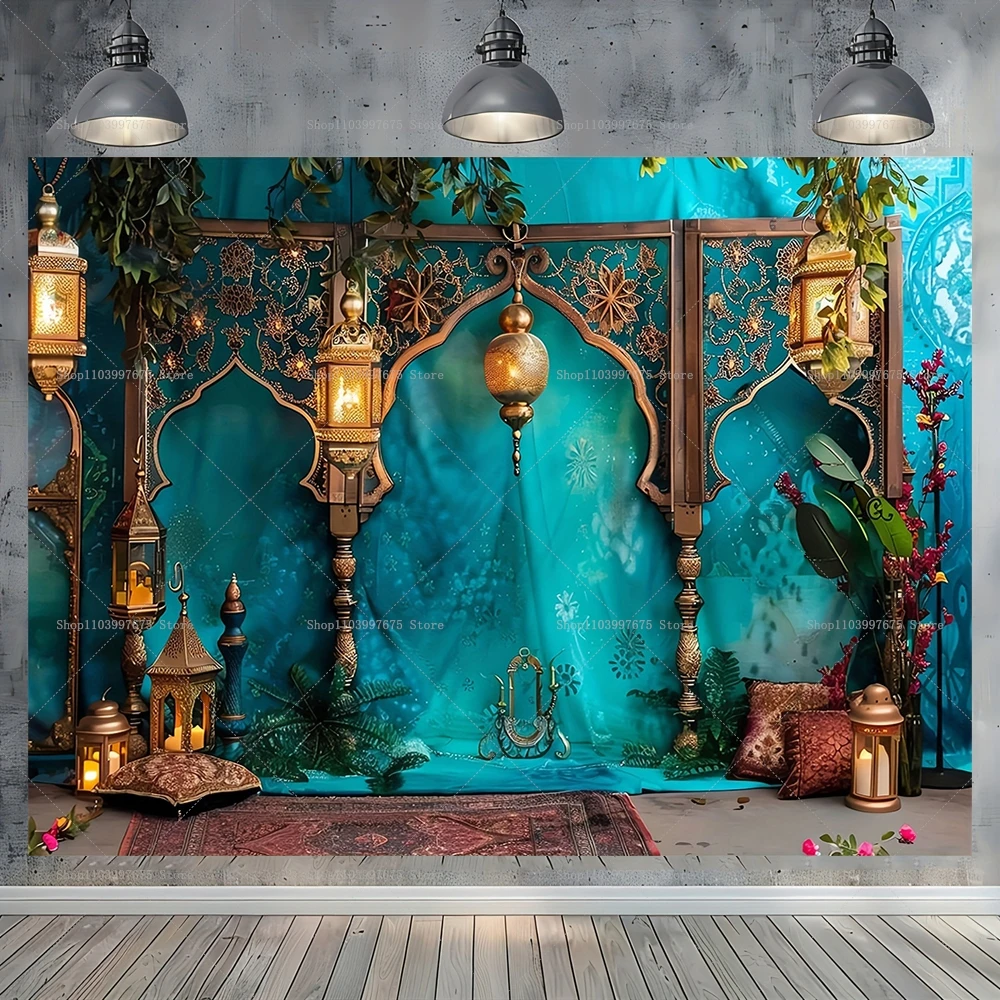 Moroccan Palace Backdrop Arabian Middle Eastern Interior Palace Photography Background for Kids Baby Shower Birthday Party Decor view 5