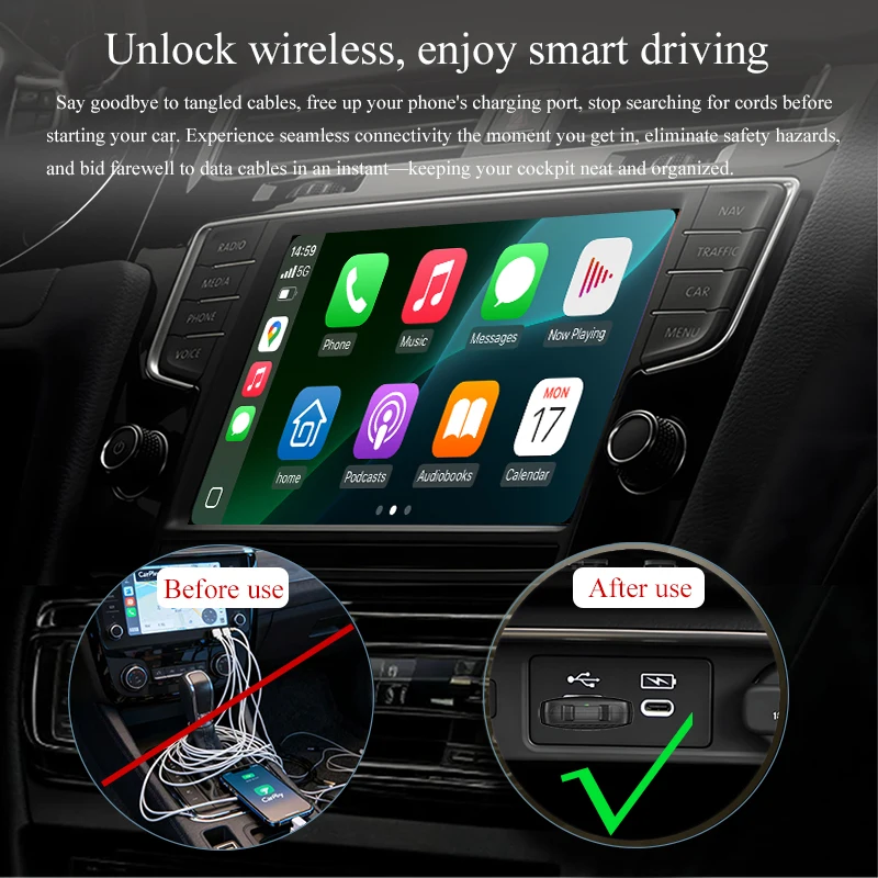 2in1 Wireless Carplay Adapter Android Auto verkabelt mit Wireless Dongle AI Smart Box automatische Verbindung Auto intelligente Systeme