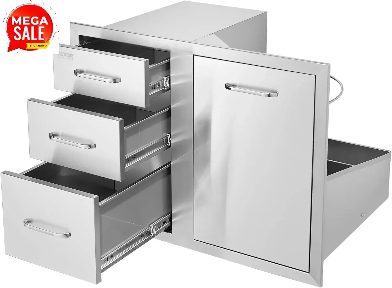 Stainless Steel Cabinet, Outdoor Kitchen Door Drawer Combo 29.5